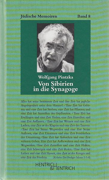 Cover Von Sibirien in die Synagoge, Wolfgang Pintzka, Jüdische Kultur und Zeitgeschichte