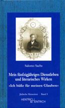 Cover Mein fünfzigjähriges Dienstleben und literarisches Wirken, Salomo Sachs, Jewish culture and contemporary history