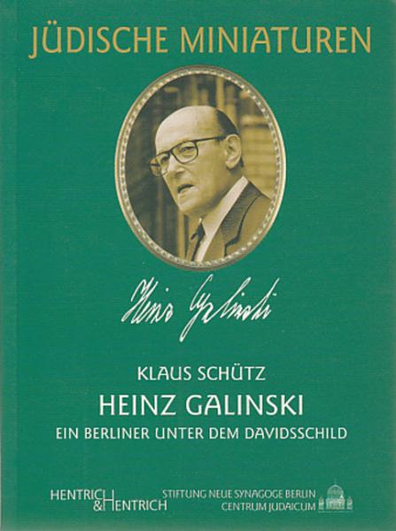 Cover Heinz Galinski, Klaus Schütz, Jewish culture and contemporary history