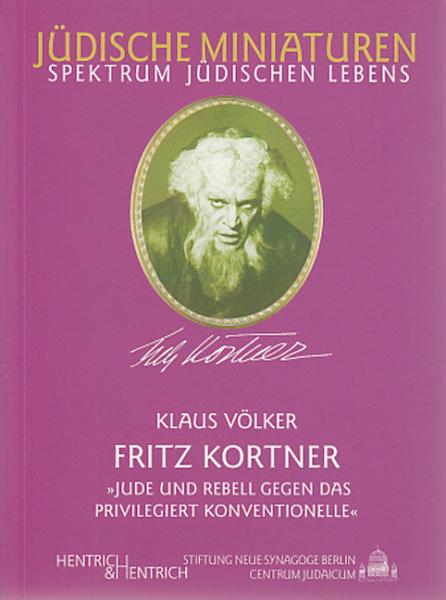 Cover Fritz Kortner, Klaus Völker, Jewish culture and contemporary history