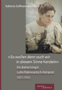 „So wollen denn auch wir in diesem Sinne handeln“, Katharina Graffmann-Weschke, Jüdische Kultur und Zeitgeschichte