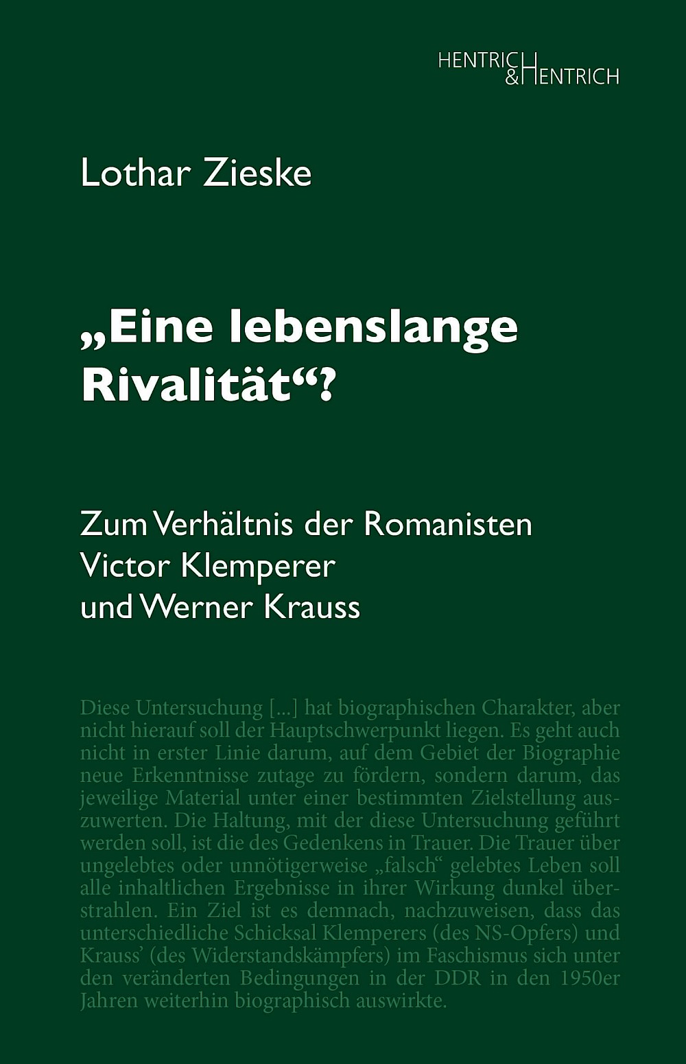 Cover of „Eine lebenslange Rivalität“?